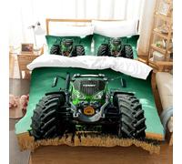RZPFQB Tracteur Parure de Lit 220 x 240 cm Tracteur agricole Housse de Couette pour Enfant GarçOn Fille Ado Motif Tracteur Literie en Microfibre brossée Douce
