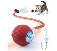 RZPTL Jouet Balle Interactifs pour Chats, Rouge Balle Électrique avec Queue