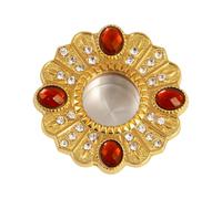 RZRHMUHN Boîte reliquaire plaquée or de 4,5 cm, conteneur de reliques orthodoxes incrustées de pierres précieuses, support en métal amovible pour décoration de prière d'autel d'église, rouge