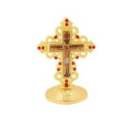 RZRHMUHN Croix orthodoxe, crucifix en métal, croix orthodoxe russe, églises, mariages, funérailles, 8,9 x 6,6 cm