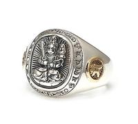 RZRPYFMM Bague De Bouddha Gravée En Argent 925 Pour Homme, Bague De Transit En Argent 925.,Argent,10