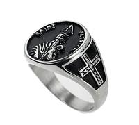 RZRPYFMM Bague De Saint Patron De Saint Patrick Bague De Guérison De Prière En Acier Inoxydable Vintage Bague De Bijoux Catholique Pour Hommes Et Femmes,Argent,9