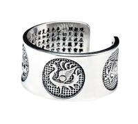 RZRPYFMM Bague D'écriture Bouddhiste En Argent Sterling S999 Pour Hommes Et Femmes, Sculpture D'une Ancienne Bête Mythique Livre D'écritures Bague Réglable D'ouverture,Argent,7