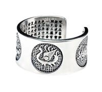 RZRPYFMM Bague D'écriture Bouddhiste En Argent Sterling S999 Pour Hommes Et Femmes, Sculpture D'une Ancienne Bête Mythique Livre D'écritures Bague Réglable D'ouverture,Argent,9