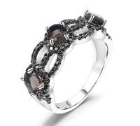 RZRPYFMM Bague D'éternité Simple Et Élégante En Argent 925 Avec Cristaux De Thé, Pour Femmes,Argent,9