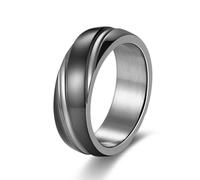 RZRPYFMM Bague En Acier Inoxydable De 6 Mm Salle D'argent Noir Son Et Sa Véritable Bague De Promesse D'amour Couple Marié Bague De Fiançailles Supérieure,Argent,5