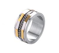 RZRPYFMM Bague Rotative Gothique Mode Européenne Et Américaine Style Ethnique En Acier Inoxydable Pivotant Bonne Chance Fiançailles Promesse Bijoux,Argent,12