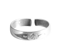 RZRPYFMM Bracelet En Argent 999 À Une Feuille Bodhi Lotus Heart Sutra, Bracelet De Mode Simple,Argent,18cm~22cm