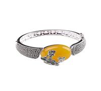 RZRPYFMM Bracelet En Argent Sterling S925 Avec Pierres De Lotus, Style Ethnique, Bracelet Mode Simple,Argent