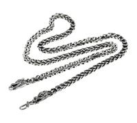 RZRPYFMM Collier En Argent Sterling S925 Pour Hommes, Chaîne De 6 Mm, Double Dragon Gothique Et Vintage,Argent,55cm（21.6"）