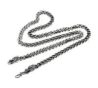 RZRPYFMM Collier Pour Homme En Argent Sterling S925 Avec Double Tête De Dragon Et Écailles De Dragon, Collier De Mode En Argent Avec Chaîne Torsadée,6mm,70cm