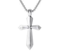 RZRPYFMM Pendentif Croix Chrétienne En Étain Pur Pour Homme, Collier De Croix De Mode Gothique,Argent,Single Pendant