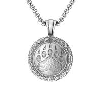 RZRPYFMM Pendentif En Étain Pur Pour Homme, Collier Vintage Gothique En Forme De Patte D'ours,Argent,Pendant + Chain 50cm