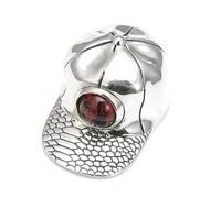 RZRPYFMM S925 Argent Sterling Pendentif Chapeau Oeil Du Diable Pour Homme, Collier Oeil Turc Vintage Gothique,Argent,Pendant + Chain 60cm