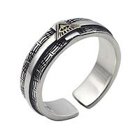 RZRPYFMM S925 Bague Homme Œil De Dieu En Argent Sterling,Hip Hop Vintage Bague Personnalisée En Argent Sterling,Argent,7