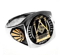 RZRPYFMM S925 Bague Pour Homme En Argent Thaïlandais, Simple Bague Personnalisée, Foi Maçonnique,Argent,11