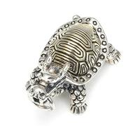 RZRPYFMM S925 Pendentif Tortue Dragon En Argent Sterling Pour Homme, Collier Bagua Vintage Gothique En Corde De Chanvre,Argent,Single Pendant