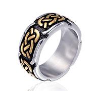 RZRPYFMM Viking 10 Mm Bague En Acier Inoxydable Nordique Vintage Noeud Celtique Amulette Bague Religieuse Totem Punk Bague Bijoux,D'or,8