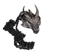 RZRPYFMM Viking Evil Dragon Head Pendentif Collier Dragon Head Pendentif Collier Hommes Garçon Cool Punk Bijoux Nordique Scandinave Bijoux Collier,Noir,60