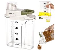 Rzspher Boite croquette Chien, 2.5L Conteneur Croquettes Chien, Sans BPA Récipient Alimentaire Avec Tasse à Mesurer pour Aliments Animaux, Céréales, Riz