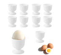 Rzspher Lot de 10 coquetiers blancs en polypropylène - 4,3 x 4,6 x 4,7 cm - Pour chaque table - Cadeau idéal de Pâques et décoration de cuisine