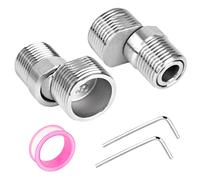 Rzspher Lot de 2 adaptateurs de robinet de douche réglables en S en acier inoxydable, équipé d'un joint de clé Allen pour cuisines et salles de bain