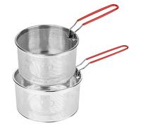 Rzspher Lot de 2 passoire à pâtes en acier inoxydable avec poignée amovible - Passoire à pâtes en métal - Panier à friteuse