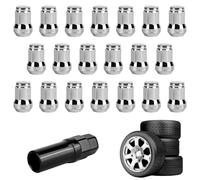 Rzspher Lot de 20 écrous de roue M12 x 1,5, conique fermé à 60°, en acier au carbone pour Ford, Toyota, Honda, Mazda