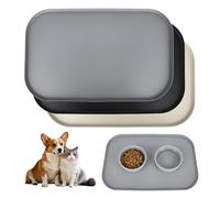 Rzspher Lot de 3 tapis de gamelle en silicone imperméable, 27 cm x 47 cm, tapis de gamelle en silicone imperméable et antidérapant, facile à nettoyer pour chien et chat