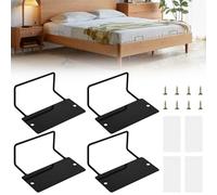 Rzspher Lot de 4 supports de matelas anti-glissement, arceau de matelas avec ruban adhésif double face et vis pour panneaux de lit massifs, lits flottants Tatami