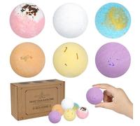 Rzspher Lot de 6 bombes de bain moussantes - Boules de bain bio avec ingrédients naturels - Relaxation et hydratation de la peau sèche - Pour amies, mères, pères, enfants, femmes