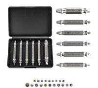 Rzspher Lot de 6 extracteurs de vis, double tête gauche en acier allié HSS 4341, kit extracteur de vis endommagées, pour percer et enlever les vis endommagées