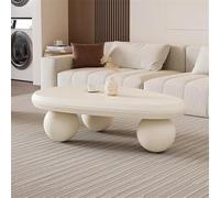 RZTPYS Table Basse De Salon,Moderne Et Élégante pour Le Thé Ou Le Café, Design Épuré - Aux Formes Libres avec Pieds Solides Et Stables Durable Et Facile À Nettoyer,A White l117cm
