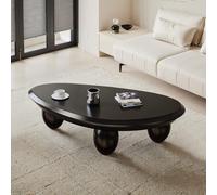 RZTPYS Table Basse Moderne en Bois Tables Basses Nuage Table Basse Centrale Originale avec 3 Pieds sphériques pour Salon et Chambre,Black Oval Leg a 47.2 inch