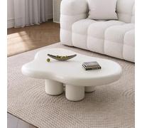 RZTPYS Table Basse Moderne en Bois Tables Basses Nuage Table Basse Centrale Originale avec 3 Pieds sphériques pour Salon et Chambre,White Cylinder Leg 47.2 inch