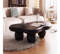 RZTPYS Table Basse Moderne en Bois Tables Basses Nuage Table Basse Centrale Originale avec 3 Pieds sphériques pour Salon et Chambre,Black Oval Leg b 39.4 inch