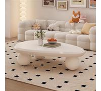 RZTPYS Table Basse Ovale en Forme De Nuage, Jolie Table Basse/À Thé Irrégulière avec Grand Plateau, Table Basse Moderne en Forme De Nuage pour Salon, Bureau, Maison,Blanc,L