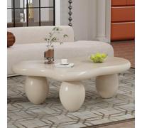 RZTPYS Table Cloud, Table Basse Moderne à Grand Plateau, Table d'appoint, Forme Irégulière pour Salon, Bureau, Décoration Intérieure, Blanc, L105cm