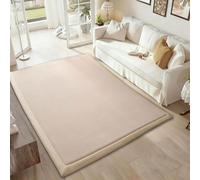 RZUMXOPY Tapis Velours Corail Enfant 2cm Tapis Chambre Tapis de Yoga Tapis Chambre Bebe Tapis Chambre Tapis Enfant pour Antidérapant Ramper 80 x 100 cm Marron Naturel