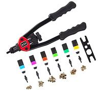 RZX Outil de rivetage et filetage 33 cm, lot de 60 écrous à rivet M5 M6 M8 SAE 10-24, 1/4-20, 5/16-18