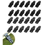 RZXBB 12/24 pièces Poignée de Verrouillage pour Bâche et Toile d'ombrage,Pinces Instantanées Robuste et Réglable pour Auvent,Clips de Bâche pour Auvent pour bâches, Auvents, Camping, Caravane (24PCS)