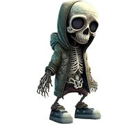 RZXBB Petite Statue Gothique Squelette en Résine Artisanale, Figurine Cool Crâne Mignon pour Décoration Bureau