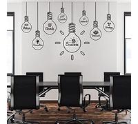 RZYLYHH Stickers Muraux Stickers Bureau Travail D'Équipe Ampoule Succès Objectif Exploration Inspiration Motivation Citations École Vinyle 56X89 Cm Maison Décoration Murale Murale