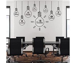 RZYLYHH Stickers Muraux Stickers Bureau Travail D'Équipe Ampoule Succès Objectif Exploration Inspiration Motivation Citations École Vinyle 56X89 Cm Maison Décoration Murale Murale