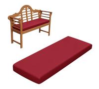 RZYW Coussin de Banc D'extérieur éPais de 5cm, ImperméAbles Coussins pour Banc de Jardin 2/3 Places, Coussin de Siège de FenêTre D'intérieur, pour Terrasse, Canapé, Balancelle,Rouge,170x55cm