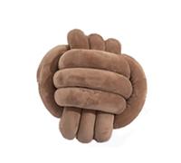 RZYW Coussin De Noeud, Coussin De Canapé, Coussin De Boule De Noeud, Coussin Décoratif, Coussin Noué pour Canapé, Noeud Décoratif Doux Et Rond, Coussin en Peluche,Coffee Color,D 28cm