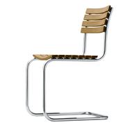 S 40 Chaise de Salle à Manger Cantilever Acier inoxydable/Iroko
