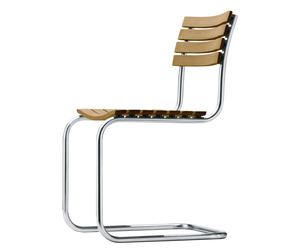 S 40 Chaise de Salle à Manger Cantilever Acier inoxydable/Iroko