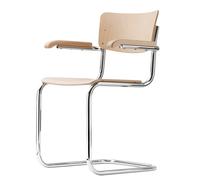 Chaise à piétement luge avec accoudoirs S 43 F, Designer Mart Stam, 83x55x53 cm