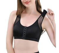 S-5XL Grande Taille Femmes Avant Fermer Soutien-gorge Post-chirurgie Soins Infirmiers Allaitement Sport Soutiens-gorge Brassière Débardeur Sous-vêtements ( Color : Black , Size : XXXXXL/XXXXX-Large )